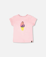 Organic Cotton Jersey Ice Cream T-Shirt Pink-0