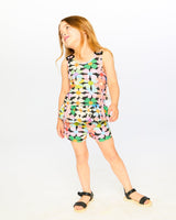 Jersey Tank Top Black Printed Flowers-1