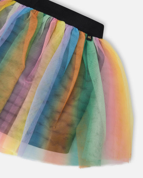 Printed Mesh Skirt Multicolored-3