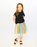 Organic Cotton And Mesh Dress Black-1