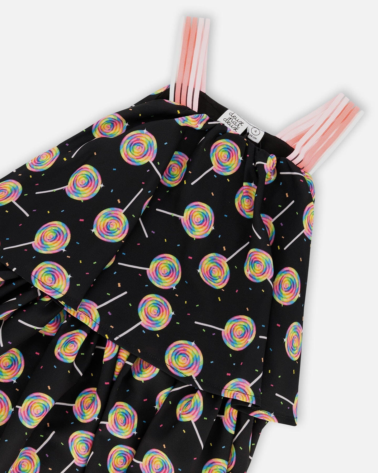 Woven Dress Black Lollipop Print-3