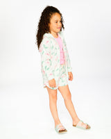 French Terry Hoodie Off White Printed Flowers-2