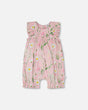 Viscose Romper Pink Printed Flowers-0
