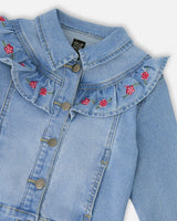Light Blue Denim Jacket With Embroidery-4
