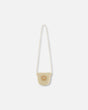 Flower Straw Purse Beige-0