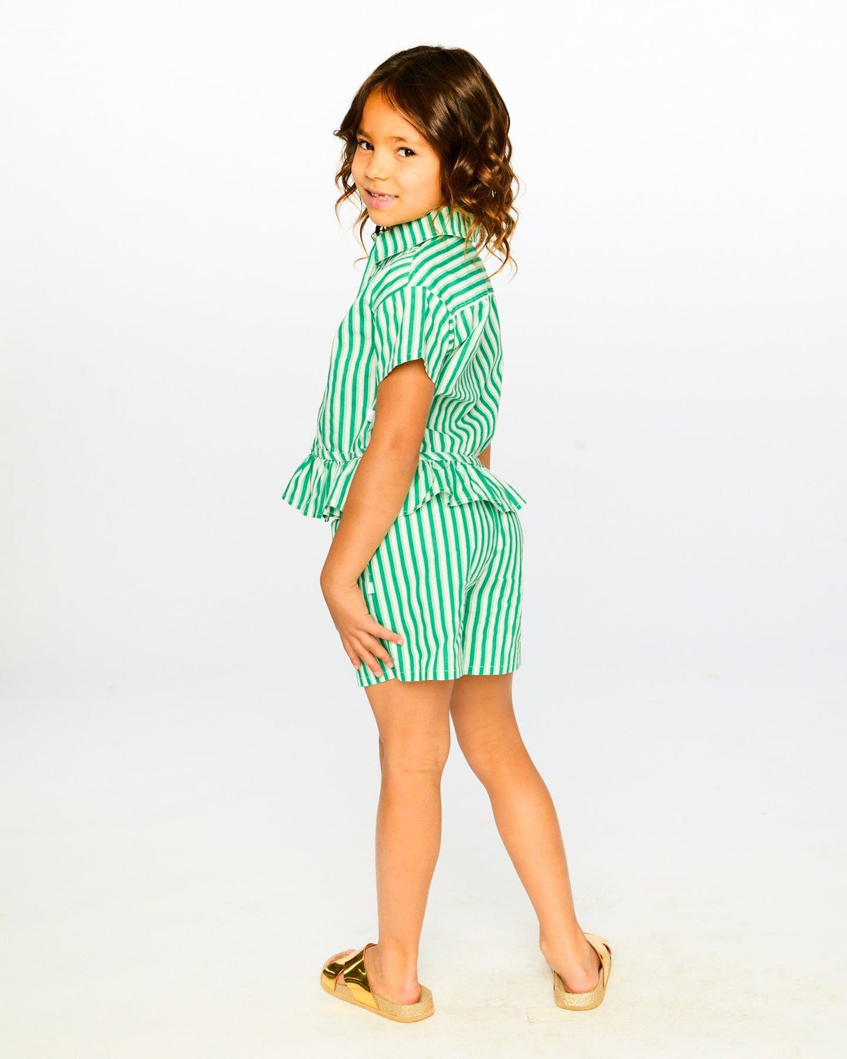 Striped Shorts Green-1