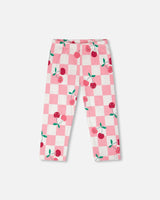 Organic Cotton Jersey Capri Pink Printed Cherries-0