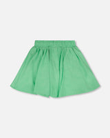 Organic Cotton Skort With Embroidery Green-2