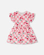 Organic Cotton Jersey Dress Pink Printed Cherries-0