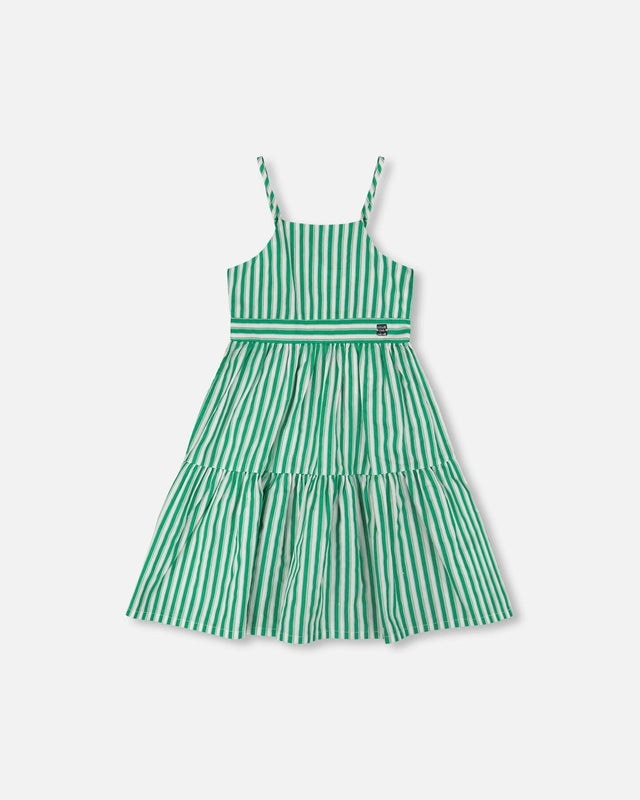 Cotton Sundress Green Stripes-0