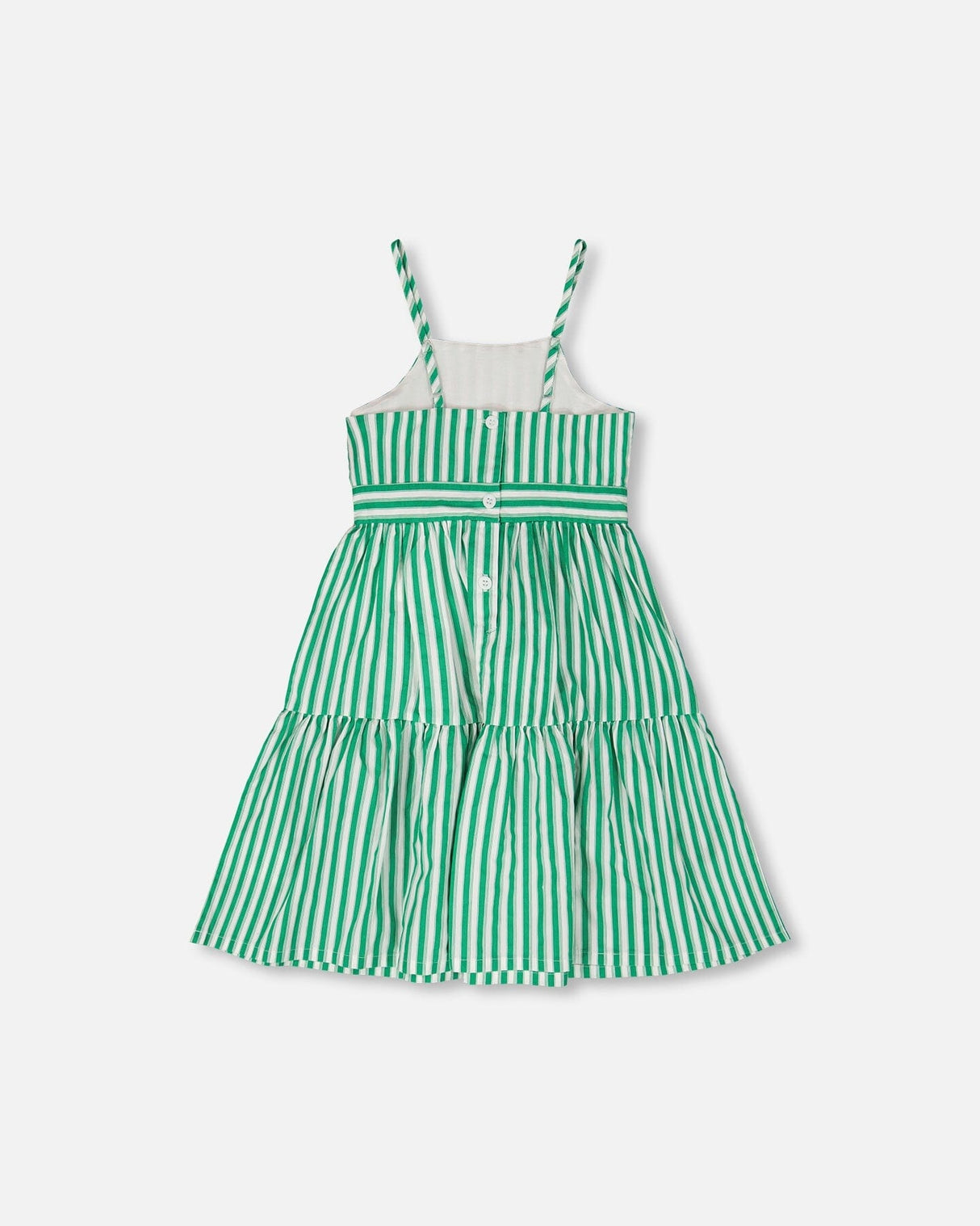 Cotton Sundress Green Stripes-1