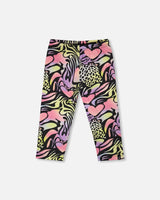 Organic Cotton Jersey Capri Black Printed Multicolor-0