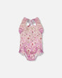 Baby And Toddler One-Piece Swimsuit Purple Flower Print-0
