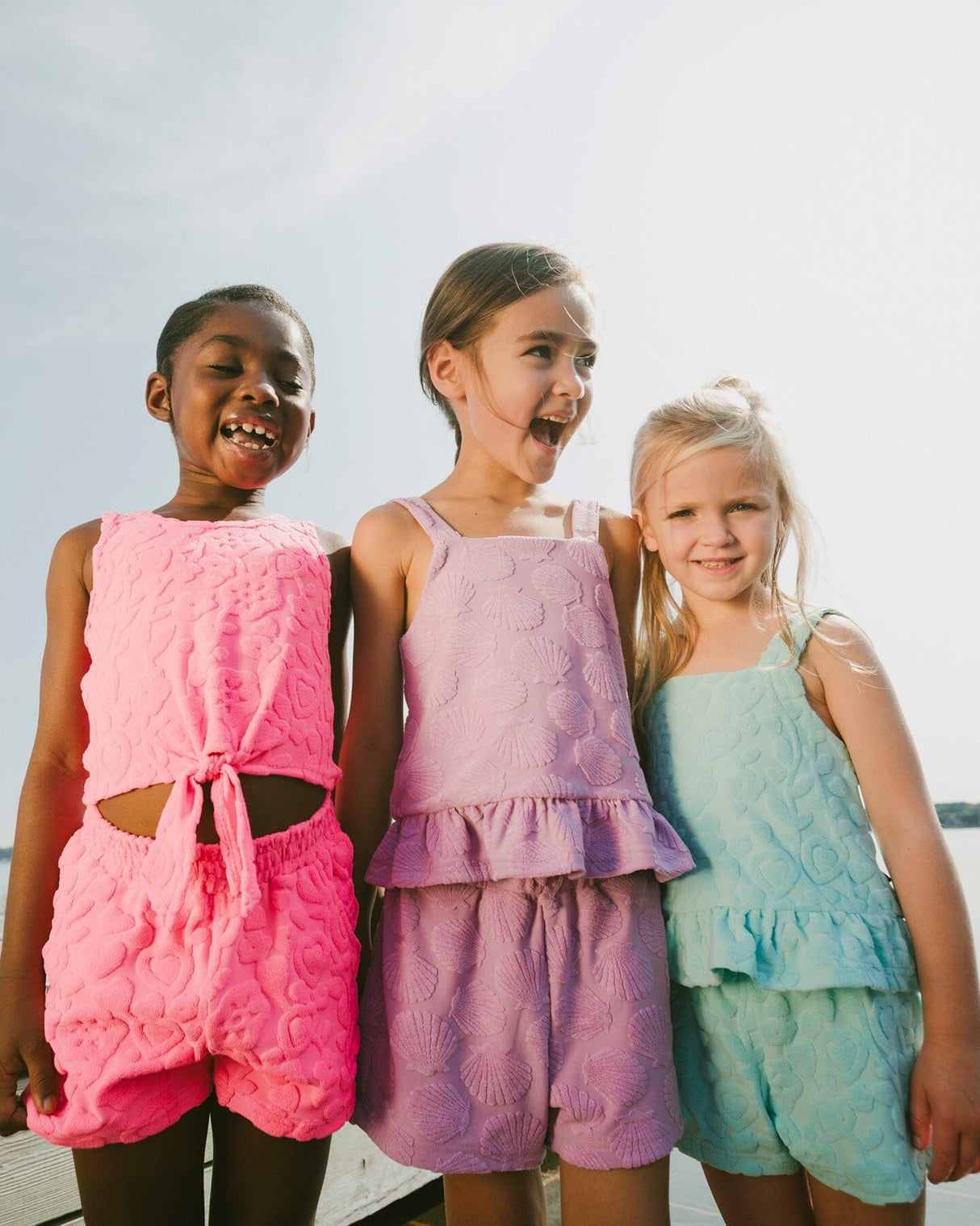 Terry Tank Top With Shorts Set Light Blue-2