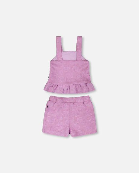 Terry Tank Top With Shorts Set Lilac-4