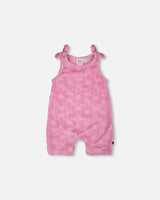 Terry Cloth Romper With Bows Pink-0