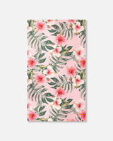 Beach Towel Pink Hibiscus Print-0