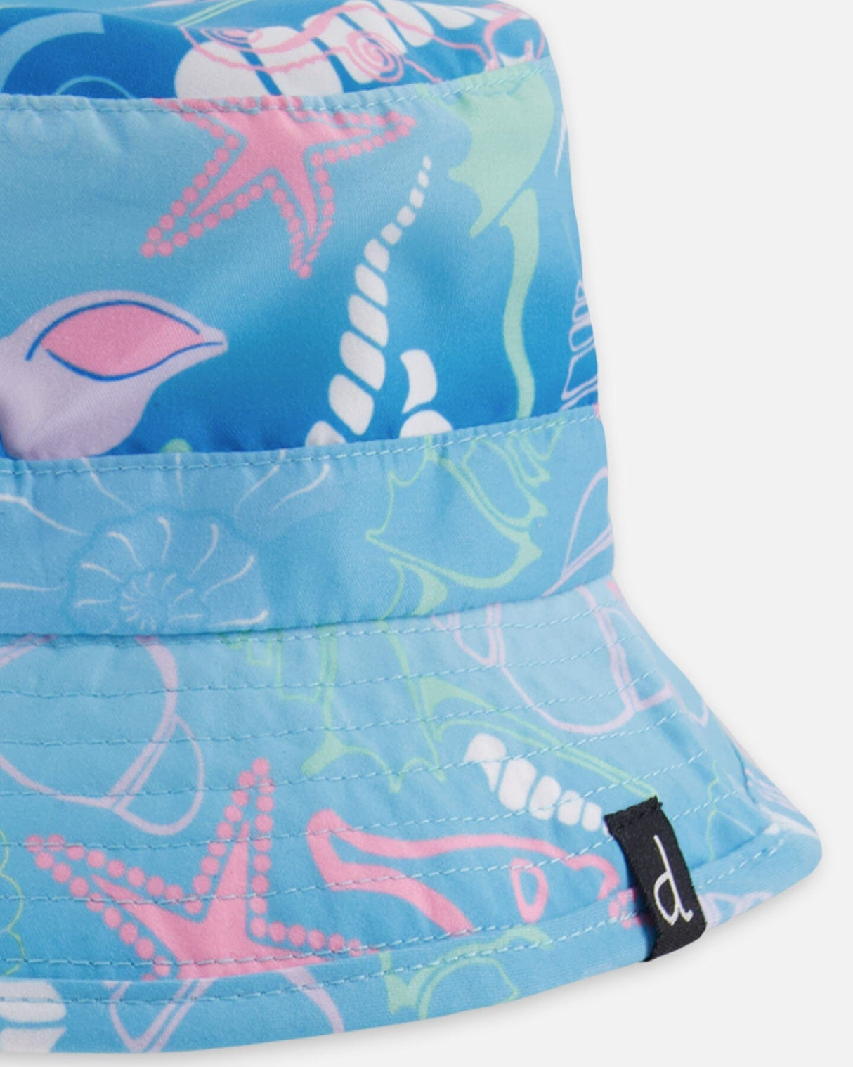 Beach Hat Blue Shell Print-3