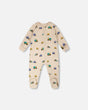 Organic Cotton Baby One-Piece Pyjama Beige Truck Print-0