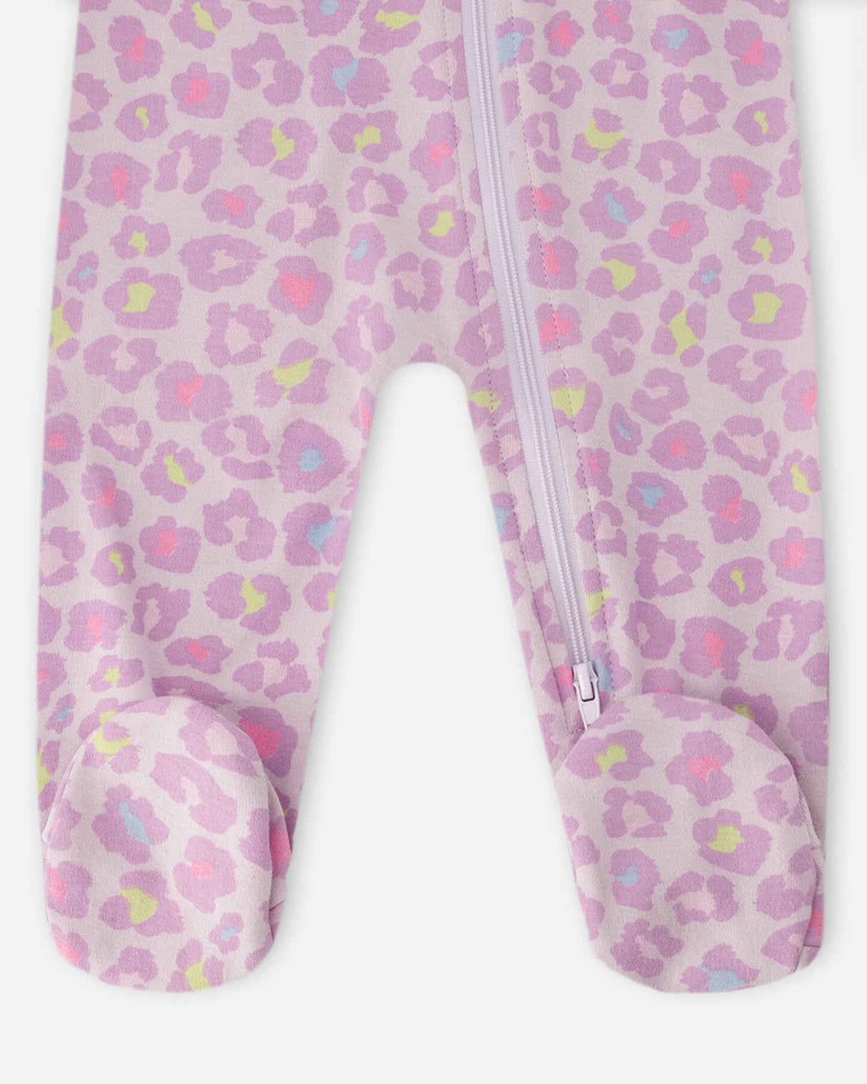 Organic Cotton Baby One-Piece Pyjama Purple Animal Print-2