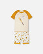 Organic Cotton Two-Piece Pyjama Set Grey Mix Baseball Print-0
