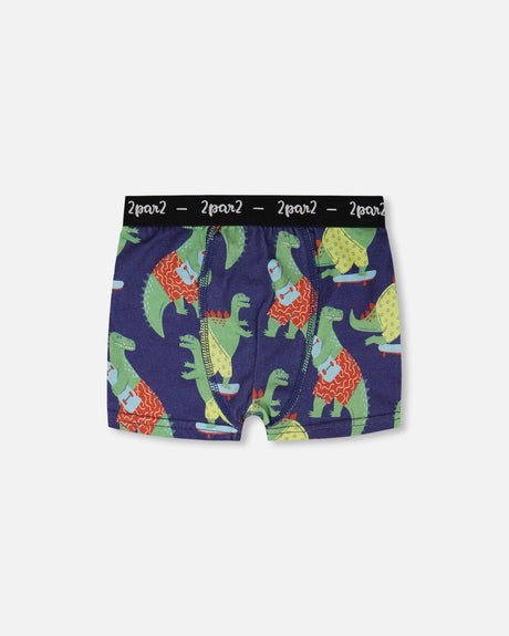 Organic Cotton Boxer Blue Dino Print-0