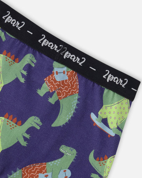 Organic Cotton Boxer Blue Dino Print-2