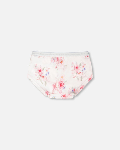 Organic Cotton Boyshort Panty Pink Printed Flowers-1