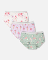 Boyshort Panties (Pack Of 3) Printed Organic Cotton-0