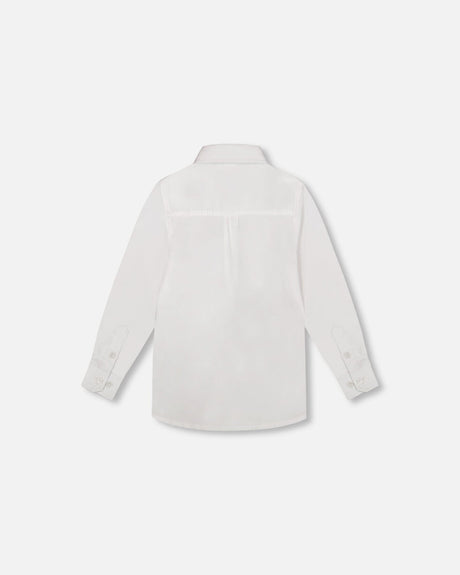 Button Down Long Sleeve Shirt White-2