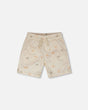 Poplin Shorts Beige Safari Print-0