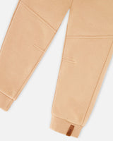 French Terry Sweatpants With Cross Seams Beige-4