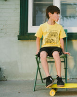 French Terry Shorts With Cross Seams Black-1