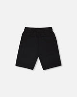 French Terry Shorts With Cross Seams Black-3