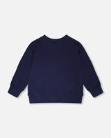French Terry Sweatshirt Dark Blue-3