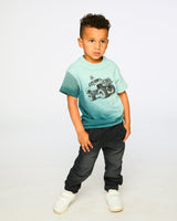 Organic Cotton Jersey T-Shirt With Print Turquoise-1