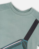 Organic Cotton Jersey T-Shirt With Cross Bag Green-3