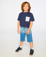 Jersey T-Shirt With Chest Pocket Dark Blue-3