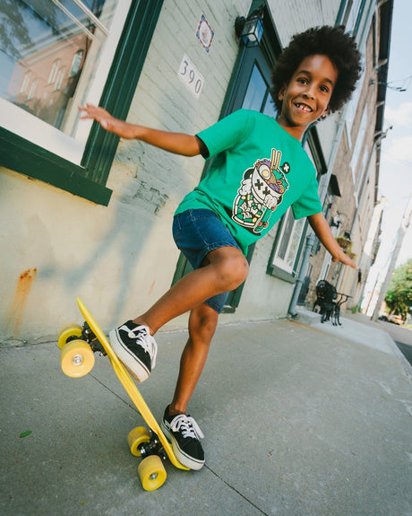 Organic Cotton Jersey T-Shirt With Print Green-2