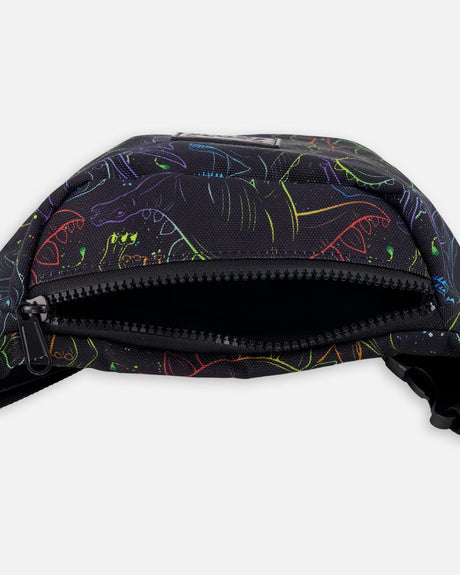 Fanny Pack Black Dinosaur Print-2
