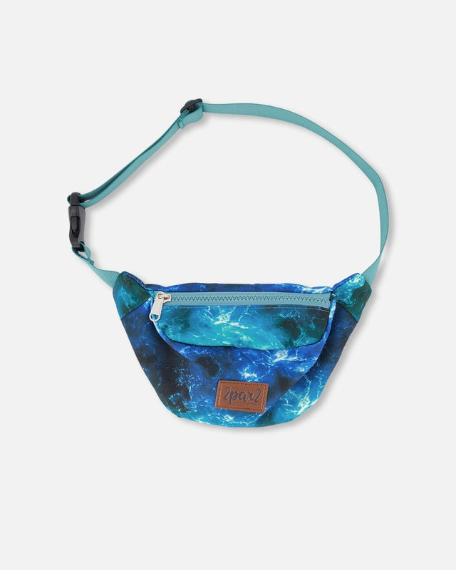 Fanny Pack Blue Wave Print-0