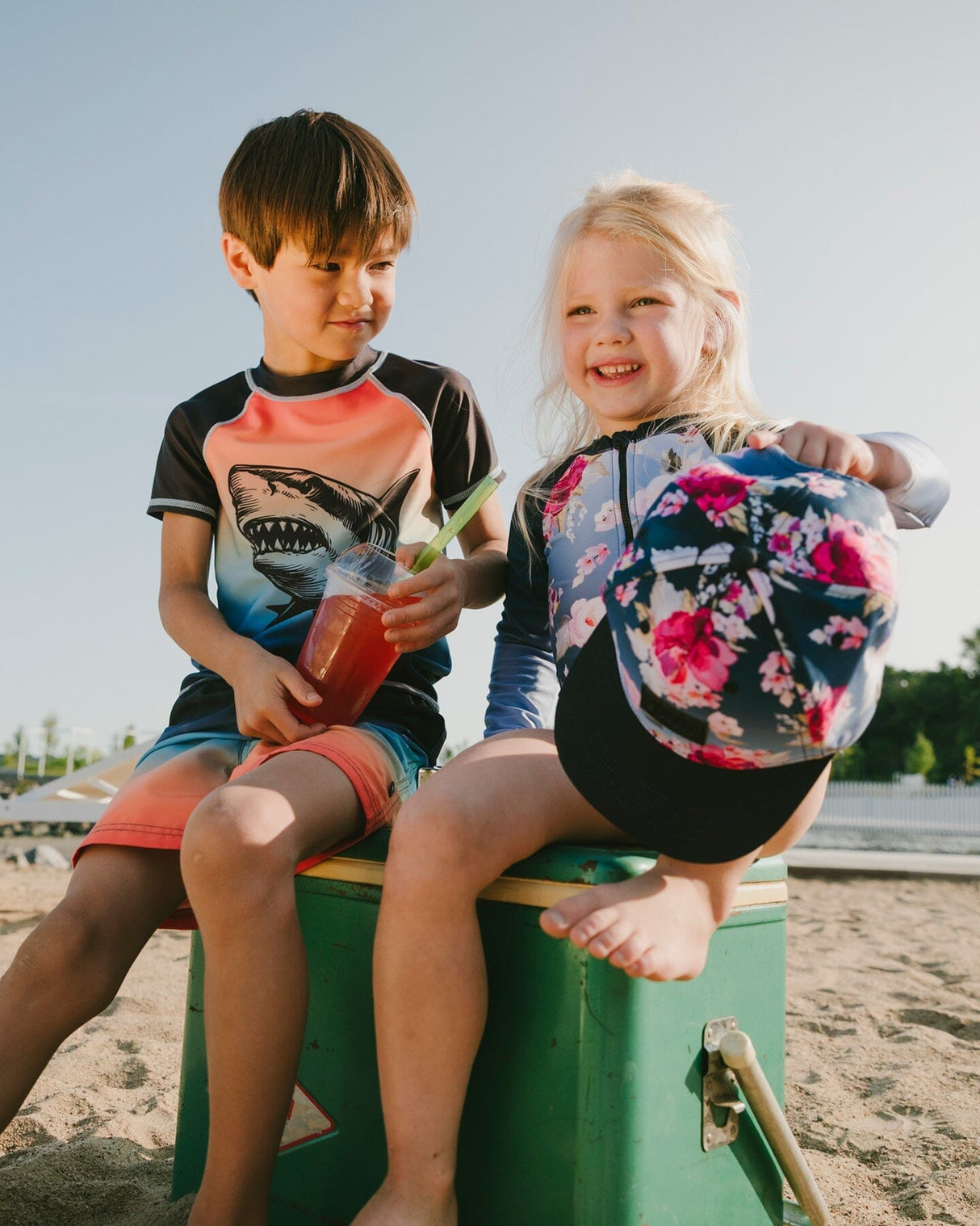 Cap Blue Rose Print-1