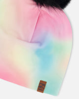 Stretch Jersey Hat Multicolored With Pompom-4