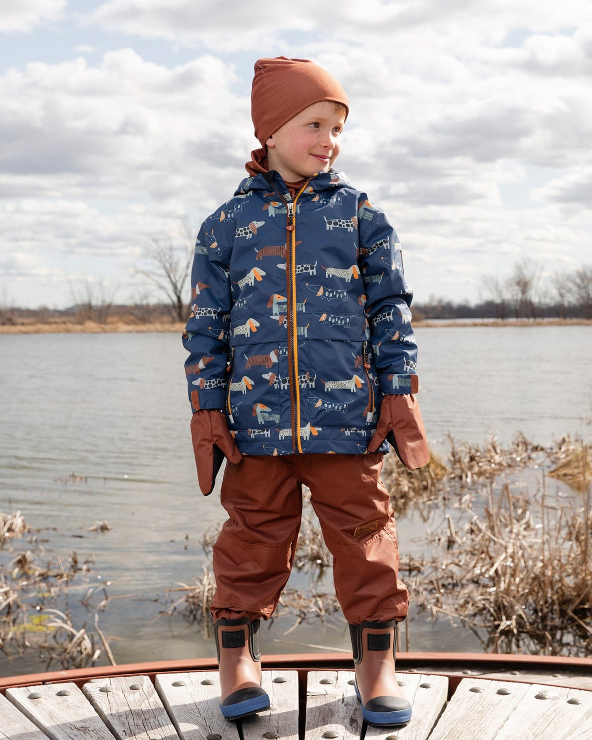 Stretch Jersey Neck Tube Brown-1