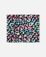 Stretch Jersey Neck Tube Black Animal Print-2