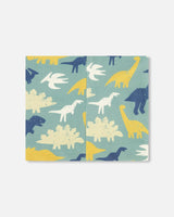 Stretch Jersey Neck Tube Green Dinosaur Print-2