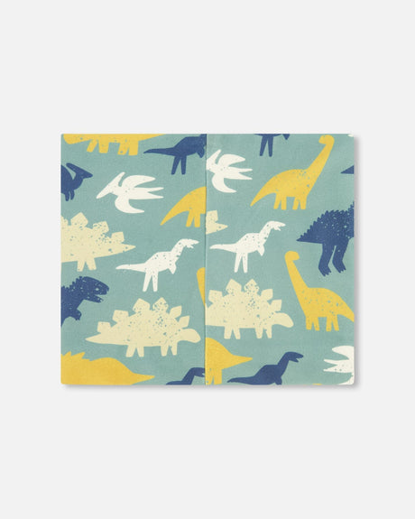 Stretch Jersey Neck Tube Green Dinosaur Print-2