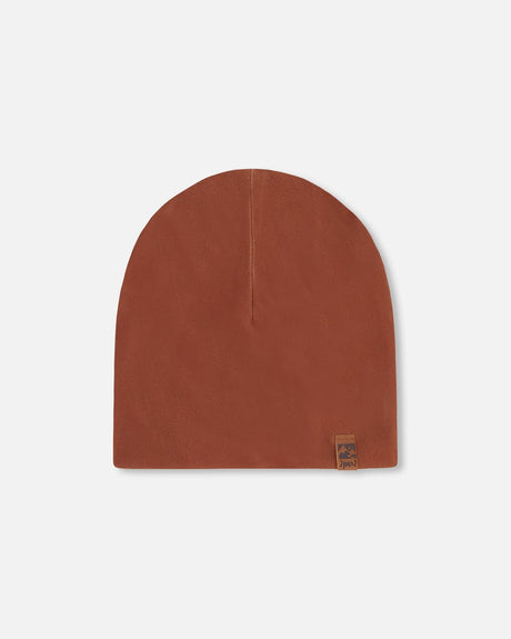 Stretch Jersey Beanie Brown-0