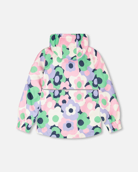 Mid-Season Jacket Black Printed Flowers-2