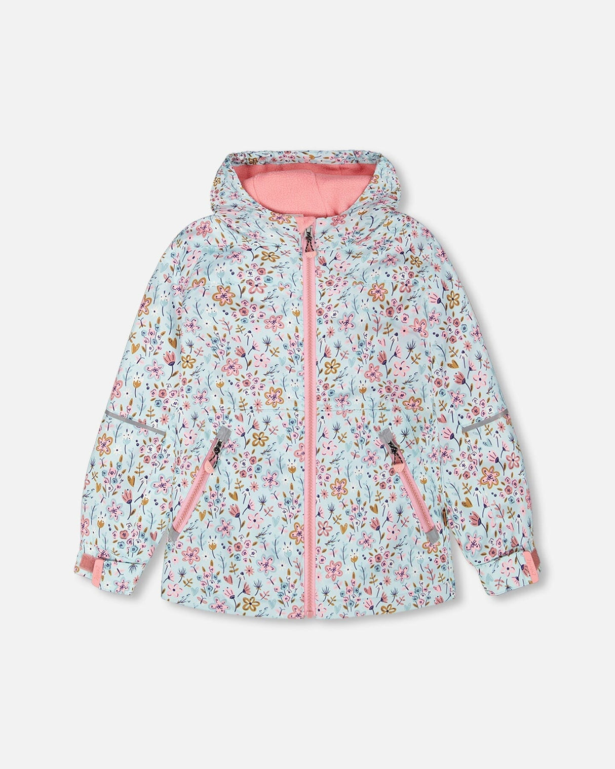 Mid-Season Jacket Blue Mini Flower Print-0